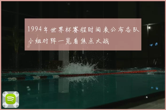 1994年世界杯赛程时间表公布各队小组对阵一览看焦点大战